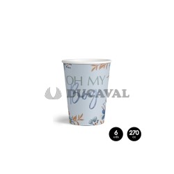 Vasos cartón OH MY BABY azul 270cc 6 unidades. Ducaval envios 24/48 h