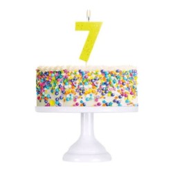 Vela número 7 flúor + glitter colores surtidos | Ducaval | Envíos 24/