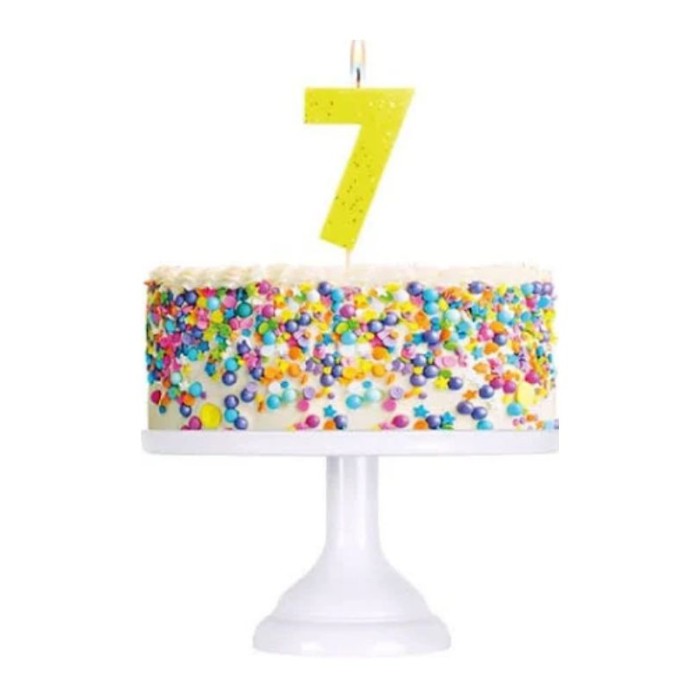 Vela número 7 flúor + glitter colores surtidos | Ducaval | Envíos 24/