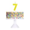 Vela número 7 flúor + glitter colores surtidos | Ducaval | Envíos 24/