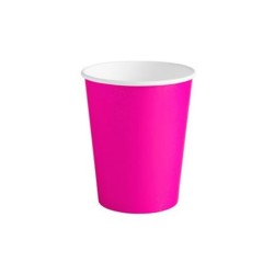 Vaso rosa fucsia cartón bio 270cc 10ud | Ducaval | Envíos 24/48 horas
