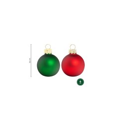 Marcasito bola Navidad  verde y rojo 4x5.5cm 6ud | Ducaval | Envíos 2