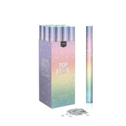 Cañon confeti estrellas iriscente 60cm | Ducaval | Envías 24/48 horas