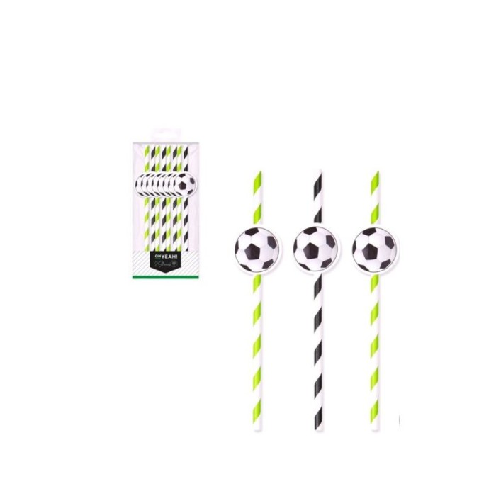 Pajitas de Futbol 20cm 8u | Ducaval | Envías 24/48 horas 