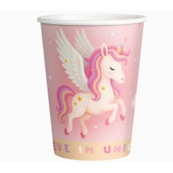 Vaso carton unicornio 270cc 10ud | Ducaval | Envías 24/48 horas 