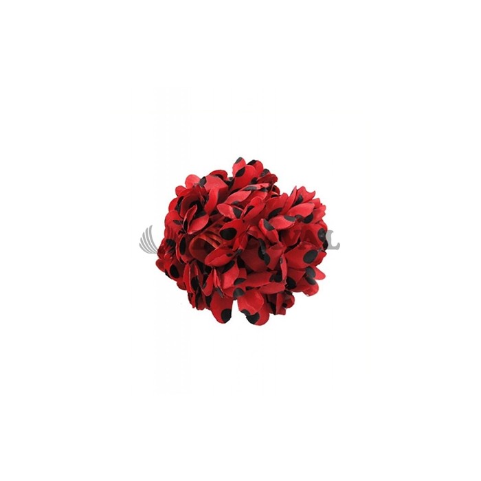 Flor pinza roja lunares negros GD
