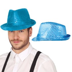 Sombrero lentejuelas azul