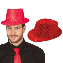 Sombrero lentejuelas rojo