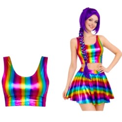 Crop top arcoiris metalizado | Ducaval | Envías 24/48 horas 