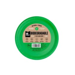Plato llano verde BIODEGRADABLE 17cm 12ud | Ducaval | Envíos 24/48 ho