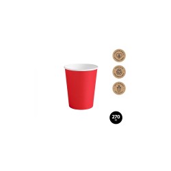 Vaso cartón rojo biodegradable 270cc 10ud | Ducaval | Envíos 24/48 ho