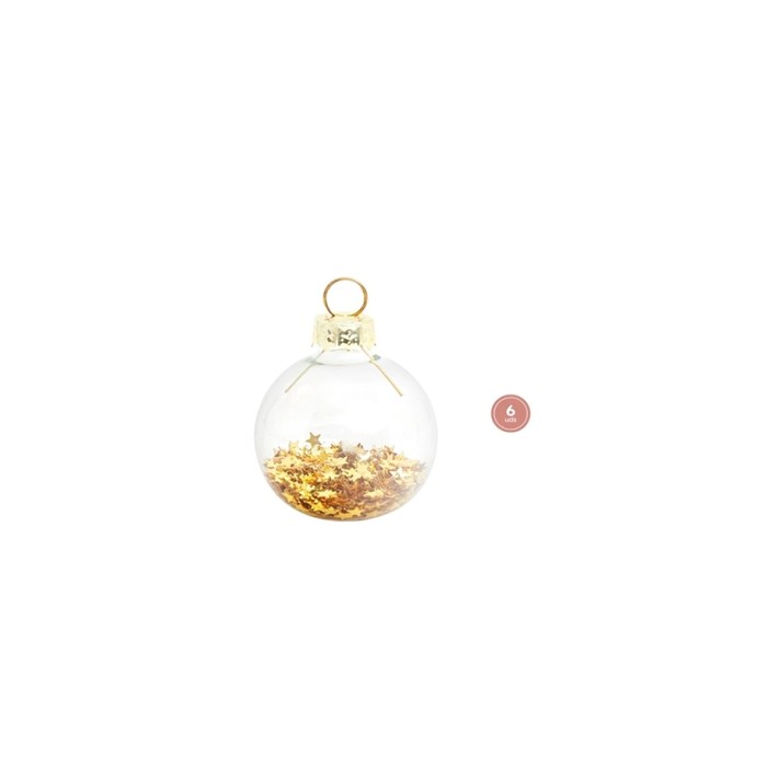 Marcasito bola Navidad oro 4x5.5cm 6ud | Ducaval | Envíos 24/48 horas