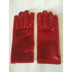 Guantes metalizado rojo