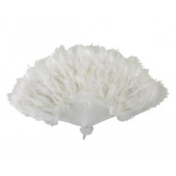 Abanico plumas blanco