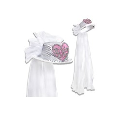 Mini sombrero corazón en lentejuela con velo| Ducaval | Envías 24/48 
