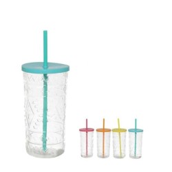 Vaso tropical con cañita 850ml | Ducaval | Envías 24/48 horas 