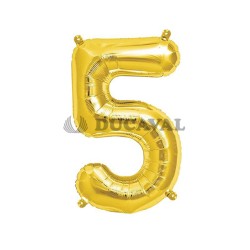 Globo número 5 dorado 45cm