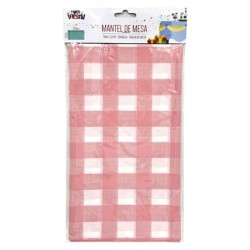 Mantel cuadros rosa 137x244cm. | Ducaval | Envías 24/48 horas 