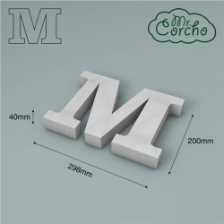 Letra M corcho 200X40mm | Ducaval | Envíos 24/48 horas