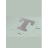 Letra T con purpurina plata 210 x 200 mm