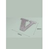 Letra V con purpurina plata 229 x 200 mm