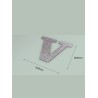 Letra V con purpurina plata 229 x 200 mm