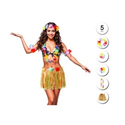 Conjunto Hawaiano con falda de colores 5p | Ducaval | Envíos 24/48 ho