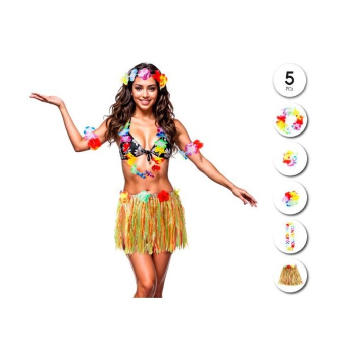 Conjunto Hawaiano con falda de colores 5p | Ducaval | Envíos 24/48 ho