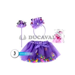 Set tutú y diadema feliz cumple