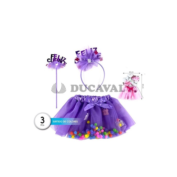 Set tutú y diadema feliz cumple