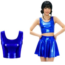 Crop top azul metalizado | Ducaval | Envías 24/48 horas 