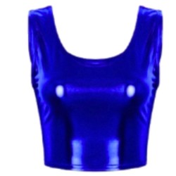 Crop top azul metalizado | Ducaval | Envías 24/48 horas 