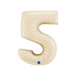 Globo foil número 5 crema | Ducaval | Envías 24/48 horas 