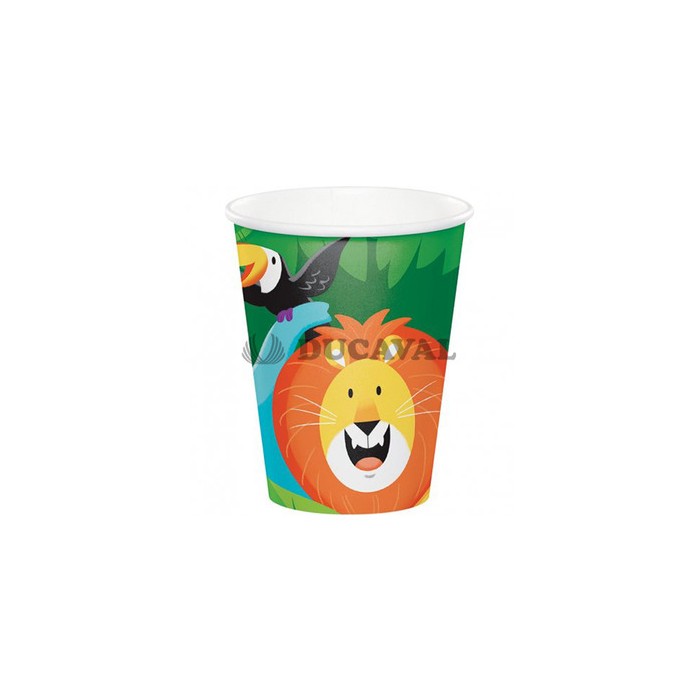 Vasos de papel jungla 256ml 8u