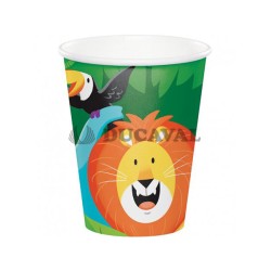 Vasos de papel jungla 256ml 8u