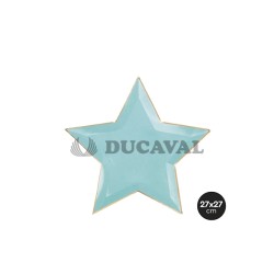 Plato estrella menta 27x27cm