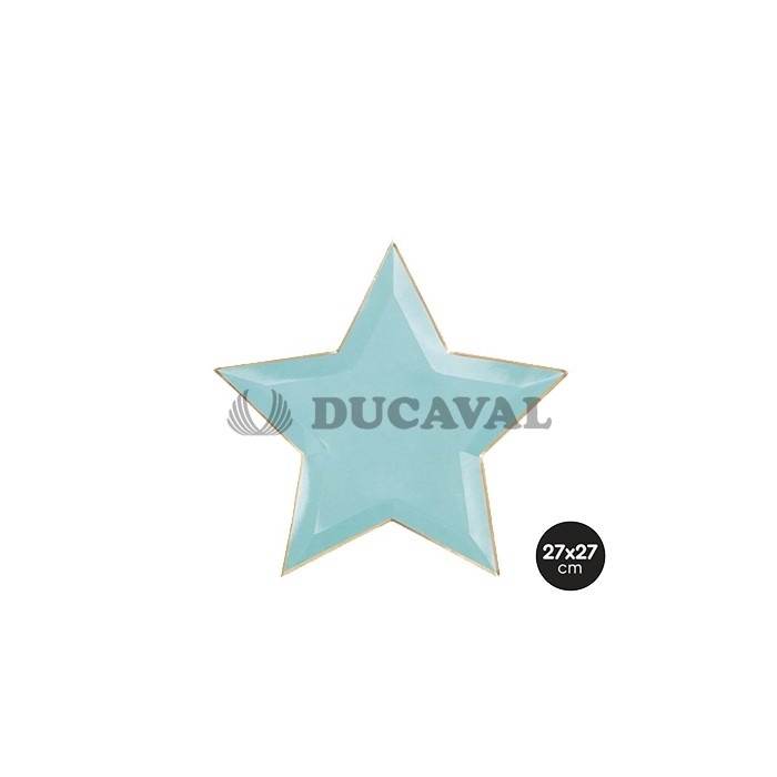 Plato estrella menta 27x27cm