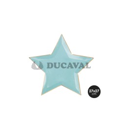 Plato estrella menta 27x27cm