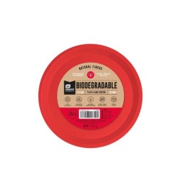 plato llano rojo BIODEGRADABLE 17cm 12ud | Ducaval | Envío 24/48h