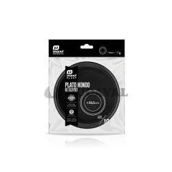 Platos hondos redondos en color negro 20.5cm 10ud | Ducaval | Envíos 