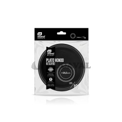 Platos hondos redondos en color negro 20.5cm 10ud | Ducaval | Envíos 