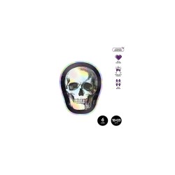 Plato llano calavera cartón 18x23cm 6ud | Ducaval | Envíos 24/48 hora