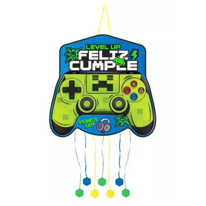 Piñata gamer fluor 50x40 cm carton | Ducaval | Envías 24/48 horas 