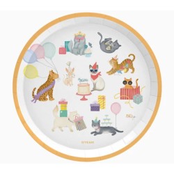 Platos cartón kittens 17cm 6ud | Ducaval | Envías 24/48 horas 