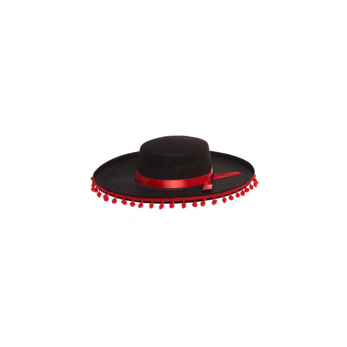 Sombrero cordobes borlas rojas | Ducaval |