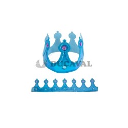 Corona rey tela azul