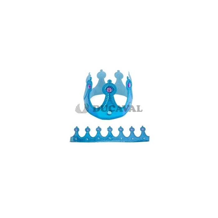 Corona rey tela azul