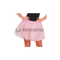 Tutú purpurina infantil rosa