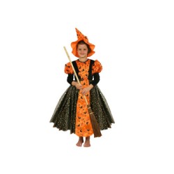 Disfraz de Bruja naranja murciélagos | DUCAVAL |