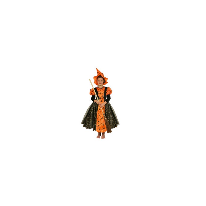 Disfraz de Bruja naranja murciélagos | DUCAVAL |